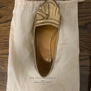 Sezane gold loafers